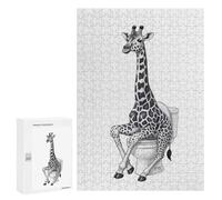 Jigsaws for Adults300 PCS Giraffe on Toilet Jigsaws for Adults Brain Teaser Game Analysis And Logic Stress Reduction Gifts 300 PCS