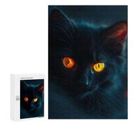 Jigsaws for Adults300 PCS Glowing Eyes Black Cat Jigsaw Puzzles for Adults Staycation Kill Time Help The Brain Exercise Family Fun & Game Night 300 PCS