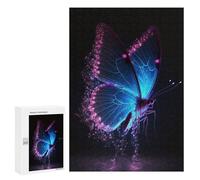Jigsaws for Adults300 PCS Glowing Neon Butterfly Jigsaw for Adults Toy Wall Decor Presents for Women Help The Brain Exercise 300 PCS
