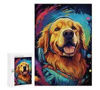 Jigsaws for Adults300 PCS Golden Retriever in Space Jigsaw Puzzles for Adults Staycation Kill Time Help The Brain Exercise Family Fun & Game Night 300 PCS