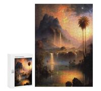 Jigsaws for Adults300 PCS Golden Sunset Oasis Jigsaw for Adults Toy Wall Decor Presents for Women Help The Brain Exercise 300 PCS