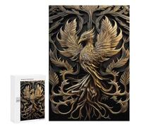 Jigsaws for Adults300 PCS Golden Supreme Phoenix Jigsaw Puzzle Brain Teaser Game Analysis And Logic Deal As Gifts for The Whole Family 300 PCS