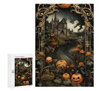 Jigsaws for Adults300 PCS Halloween Castle Scene Jigsaws for Adults Brain Teaser Game Analysis And Logic Stress Reduction Gifts 300 PCS