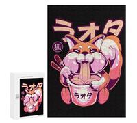 Jigsaws for Adults300 PCS Happy Fox Eating Ramen Teenagers Puzzles Hands-on Game Presents for Women Unique Birthday And Gifts 300 PCS