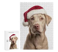 Jigsaws for Adults300 PCS Labrador Retriever Dog with Santa Hat Portrait Jigsaw for Adults Toy Wall Decor Presents for Women Help The Brain Exercise 300 PCS