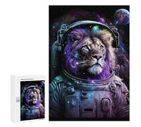 Jigsaws for Adults300 PCS Lion Astronaut in Space -2 Jigsaws for Adults Brain Teaser Game Analysis And Logic Stress Reduction Gifts 300 PCS