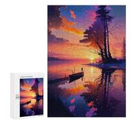 Jigsaws for Adults300 PCS Lonely Boat At Sunset Teenagers Puzzles Hands-on Game Presents for Women Unique Birthday And Gifts 300 PCS