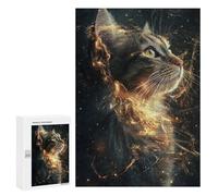 Jigsaws for Adults300 PCS Magical Fire Cat Artwork Jigsaw Puzzles for Adults For Family Fun Challenging To Complete Learning Educational Toys 300 PCS