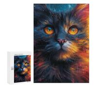 Jigsaws for Adults300 PCS Magical Fire Cat Artwork Jigsaw Puzzles for Adults Staycation Kill Time Help The Brain Exercise Family Fun & Game Night 300 PCS