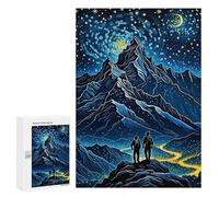 Jigsaws for Adults300 PCS Mountain Climber Starry Night Jigsaw for Adults Toy Wall Decor Presents for Women Help The Brain Exercise 300 PCS