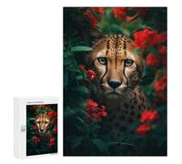 Jigsaws for Adults300 PCS Mysterious Cheetah Flowers Teenagers Puzzles Hands-on Game Presents for Women Unique Birthday And Gifts 300 PCS