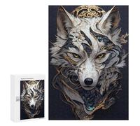 Jigsaws for Adults300 PCS Ornate Wolf Head Portrait Jigsaws for Adults Brain Teaser Game Analysis And Logic Stress Reduction Gifts 300 PCS