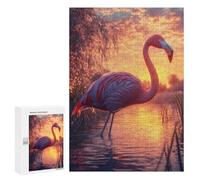 Jigsaws for Adults300 PCS Pink Flamingo Sunset Teenagers Puzzles Hands-on Game Presents for Women Unique Birthday And Gifts 300 PCS