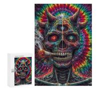 Jigsaws for Adults300 PCS Psychedelic Devil Smoking Cigar Jigsaw Puzzles for Adults For Family Fun Challenging To Complete Learning Educational Toys 300 PCS