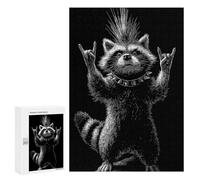 Jigsaws for Adults300 PCS Punk Raccoon Rock And Roll Jigsaws for Adults Brain Teaser Game Analysis And Logic Stress Reduction Gifts 300 PCS