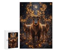 Jigsaws for Adults300 PCS Reindeer Christmas Lights Jigsaw for Adults Toy Wall Decor Presents for Women Help The Brain Exercise 300 PCS