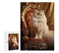 Jigsaws for Adults300 PCS Royal Persian Cat Throne-7 Jigsaw Puzzles for Adults Staycation Kill Time Help The Brain Exercise Family Fun & Game Night 300 PCS