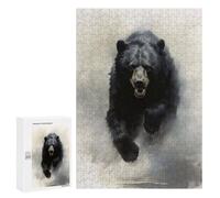 Jigsaws for Adults300 PCS Running Black Bear Jigsaw for Adults Toy Wall Decor Presents for Women Help The Brain Exercise 300 PCS