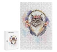 Jigsaws for Adults300 PCS Siberian Cat Watercolor Jigsaw Puzzle Brain Teaser Game Analysis And Logic Deal As Gifts for The Whole Family 300 PCS