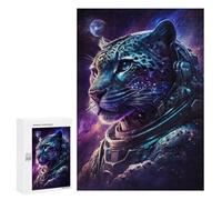 Jigsaws for Adults300 PCS Space Leopard Astronaut Art Print Jigsaws for Adults Brain Teaser Game Analysis And Logic Stress Reduction Gifts 300 PCS