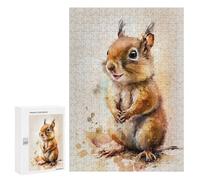 Jigsaws for Adults300 PCS Squirrel Watersketch Jigsaws for Adults Brain Teaser Game Analysis And Logic Stress Reduction Gifts 300 PCS