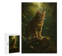 Jigsaws for Adults300 PCS Striped Cat in Jungle Jigsaw Puzzle Brain Teaser Game Analysis And Logic Deal As Gifts for The Whole Family 300 PCS