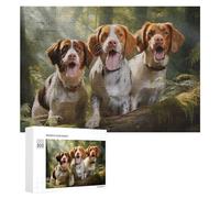Jigsaws for Adults300 PCS Three Brittany Spaniel Teenagers Puzzles Hands-on Game Presents for Women Unique Birthday And Gifts 300 PCS