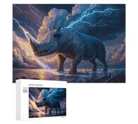 Jigsaws for Adults300 PCS Thundering Rhino Stormscape Adult Jigsaw Puzzle DIY Toys Precision Cutting Deal As Gifts for The Whole Family 300 PCS