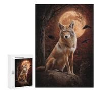 Jigsaws for Adults300 PCS Wolf Moon Night Scene-1 Jigsaw Puzzles for Adults Staycation Kill Time Help The Brain Exercise Family Fun & Game Night 300 PCS