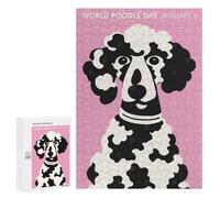 Jigsaws for Adults300 PCS World Poodle Day Pink Art Jigsaws for Adults Brain Teaser Game Analysis And Logic Stress Reduction Gifts 300 PCS
