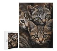 Jigsaws for Adults500 PCS Adorable Tabby Kittens Jigsaw Puzzles for Adults For Family Fun Challenging To Complete Learning Educational Toys 500 PCS