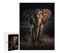 Jigsaws for Adults500 PCS African Elephant in Grassland Jigsaw Puzzles for Adults Staycation Kill Time Help The Brain Exercise Family Fun & Game Night 500 PCS