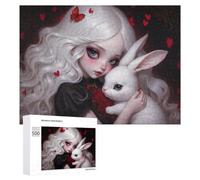 Jigsaws for Adults500 PCS Alice And The White Rabbit Jigsaw Puzzle Brain Teaser Game Analysis And Logic Deal As Gifts for The Whole Family 500 PCS