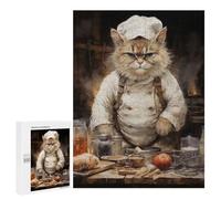 Jigsaws for Adults500 PCS Angry Cook Cat Teenagers Puzzles Hands-on Game Presents for Women Unique Birthday And Gifts 500 PCS