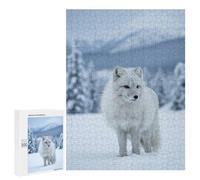 Jigsaws for Adults500 PCS Art Fox in Snowy Winter Landscape Jigsaw Puzzle Brain Teaser Game Analysis And Logic Deal As Gifts for The Whole Family 500 PCS