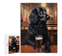 Jigsaws for Adults500 PCS Beer Flat Coated Retriever Jigsaw for Adults Toy Wall Decor Presents for Women Help The Brain Exercise 500 PCS