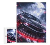 Jigsaws for Adults500 PCS Black Red Neon Supercar Jigsaw for Adults Toy Wall Decor Presents for Women Help The Brain Exercise 500 PCS
