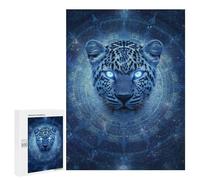 Jigsaws for Adults500 PCS Blue Leopard Mandala Art Print Jigsaw Puzzles for Adults For Family Fun Challenging To Complete Learning Educational Toys 500 PCS
