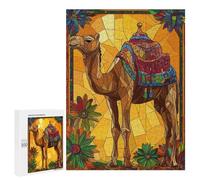 Jigsaws for Adults500 PCS Camel Stained Glass Art Jigsaws for Adults Brain Teaser Game Analysis And Logic Stress Reduction Gifts 500 PCS
