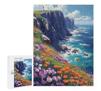 Jigsaws for Adults500 PCS Coastal Wildflower Paradise Jigsaw Puzzles for Adults Staycation Kill Time Help The Brain Exercise Family Fun & Game Night 500 PCS