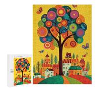 Jigsaws for Adults500 PCS Colorful Whimsical Tree Art Print Jigsaw Puzzles for Adults Staycation Kill Time Help The Brain Exercise Family Fun & Game Night 500 PCS