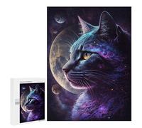 Jigsaws for Adults500 PCS Cosmic Cat Portrait-8 Jigsaw Puzzles for Adults Staycation Kill Time Help The Brain Exercise Family Fun & Game Night 500 PCS