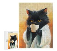 Jigsaws for Adults500 PCS Cute Cat Drinking Tea Jigsaw Puzzles for Adults Staycation Kill Time Help The Brain Exercise Family Fun & Game Night 500 PCS