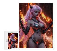 Jigsaws for Adults500 PCS Fantasy Devil Woman with Flames Jigsaws for Adults Brain Teaser Game Analysis And Logic Stress Reduction Gifts 500 PCS