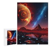 Jigsaws for Adults500 PCS Fiery Planet Landscape with Nebula Jigsaws for Adults Brain Teaser Game Analysis And Logic Stress Reduction Gifts 500 PCS