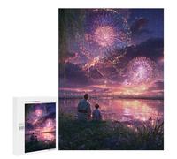 Jigsaws for Adults500 PCS Fireworks Over The River Jigsaw Puzzles for Adults Staycation Kill Time Help The Brain Exercise Family Fun & Game Night 500 PCS