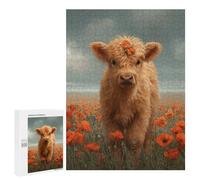 Jigsaws for Adults500 PCS Floral Cow in Field Jigsaw Puzzles for Adults Staycation Kill Time Help The Brain Exercise Family Fun & Game Night 500 PCS