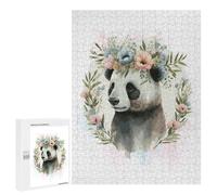 Jigsaws for Adults500 PCS Floral Panda Bear Painting Jigsaw Puzzle Brain Teaser Game Analysis And Logic Deal As Gifts for The Whole Family 500 PCS