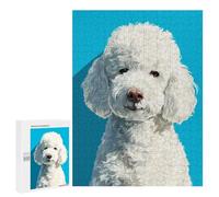 Jigsaws for Adults500 PCS Fluffy White Poodle Portrait Jigsaw Puzzles for Adults Staycation Kill Time Help The Brain Exercise Family Fun & Game Night 500 PCS