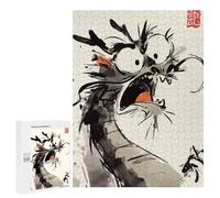 Jigsaws for Adults500 PCS Funny Japan Dragon Jigsaw for Adults Toy Wall Decor Presents for Women Help The Brain Exercise 500 PCS